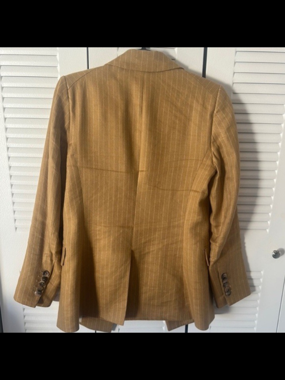 Veronica Beard Mustard-Tan Pinstripe Dickey Jacket Blazer - Picture 4 of 8